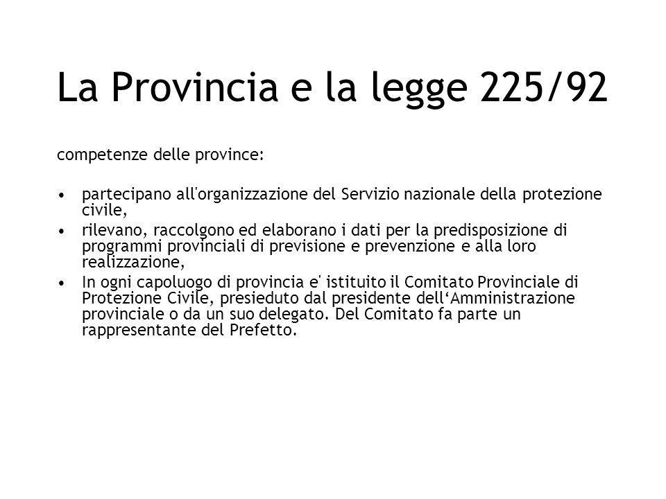 La Provincia e la legge 225/92