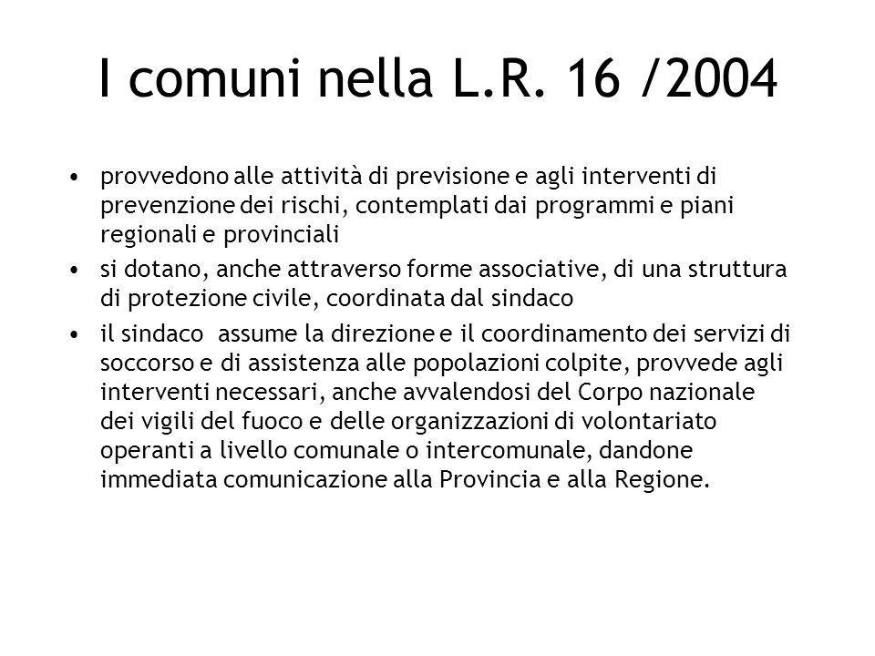 I comuni nella L.R. 16 /2004