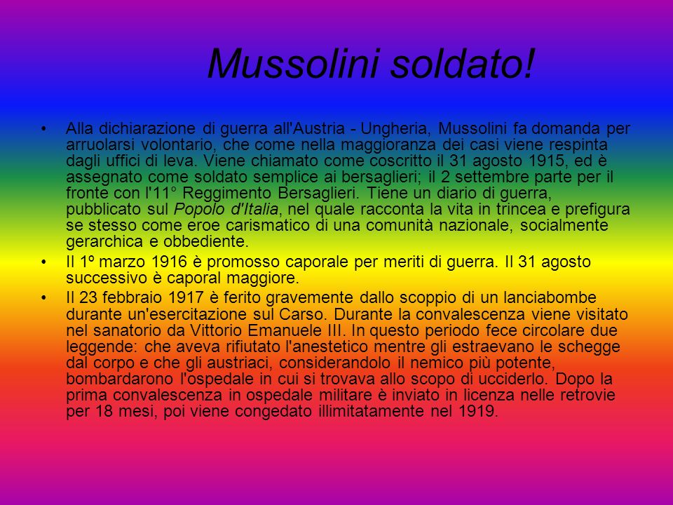 Mussolini soldato!