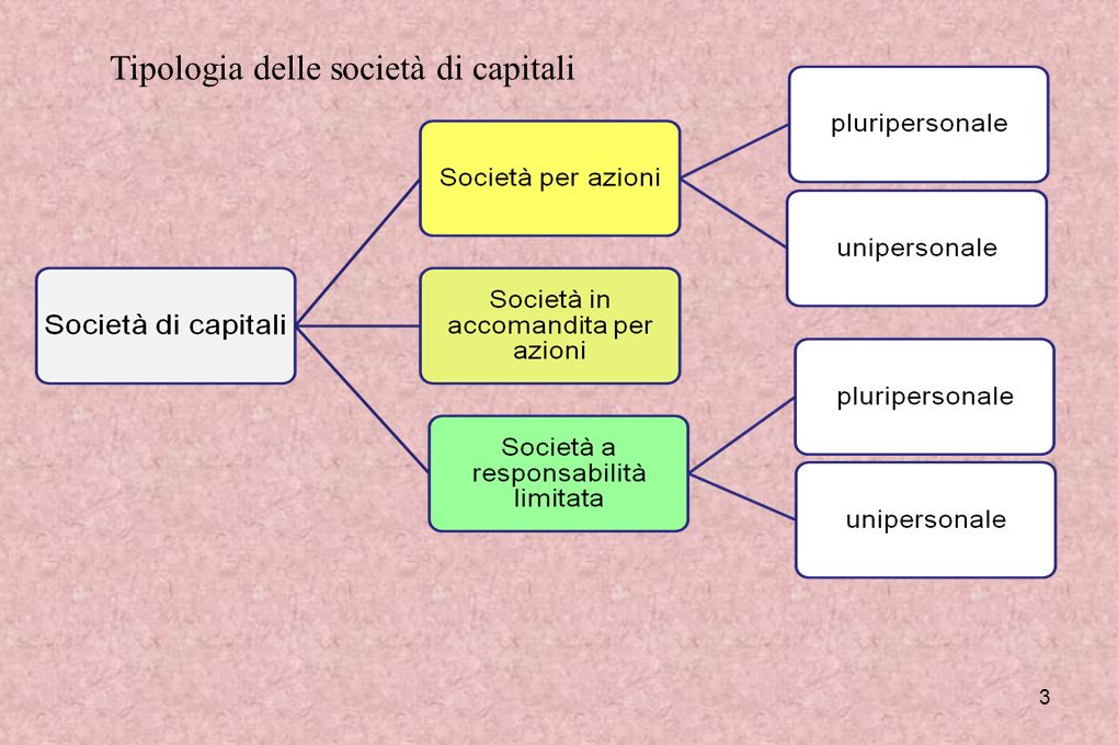 Tipologia delle società di capitali