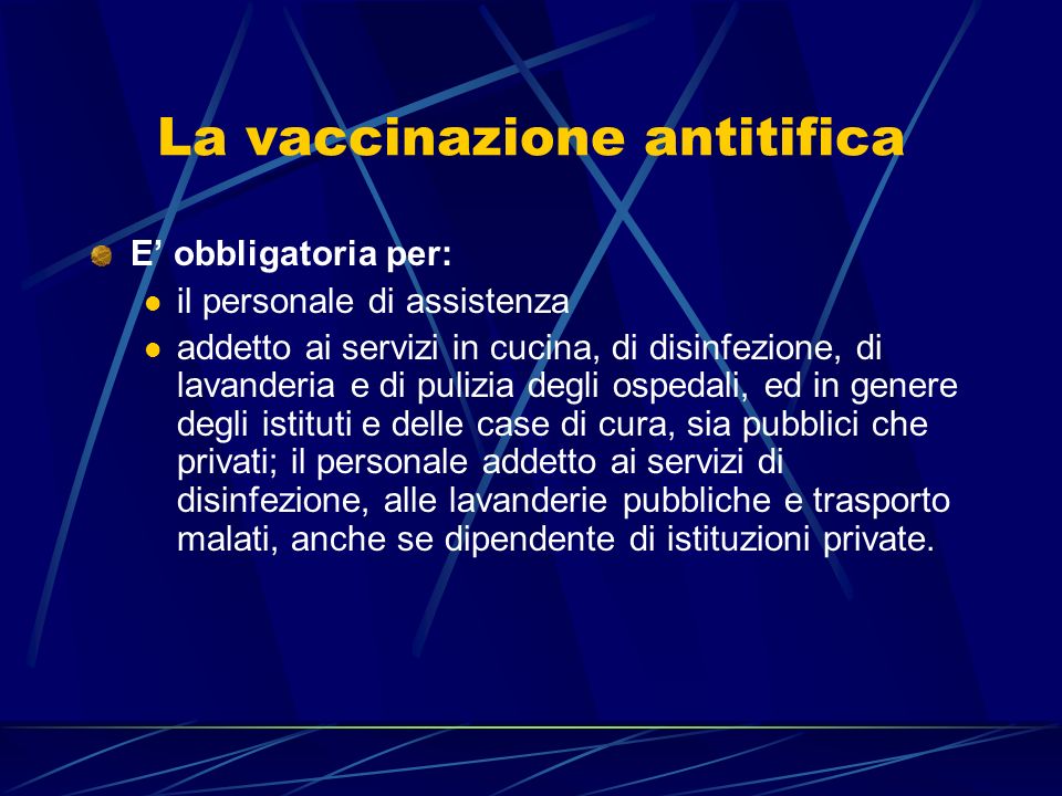 La vaccinazione antitifica