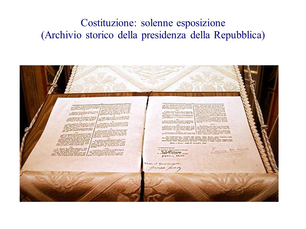Costituzione: solenne esposizione (Archivio storico della presidenza della Repubblica)