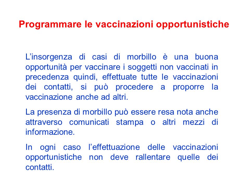 Programmare le vaccinazioni opportunistiche