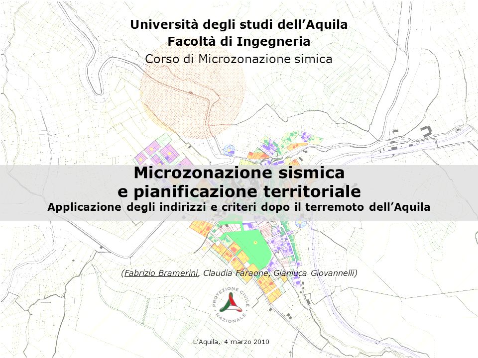 Microzonazione sismica e pianificazione territoriale