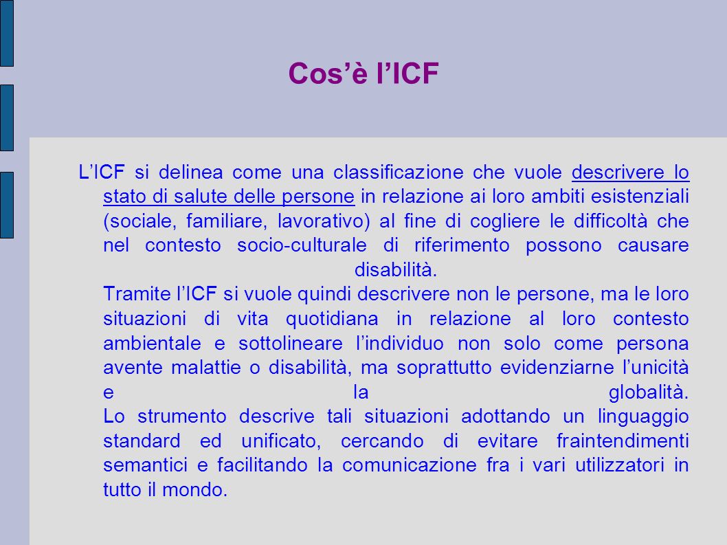 Cos’è l’ICF