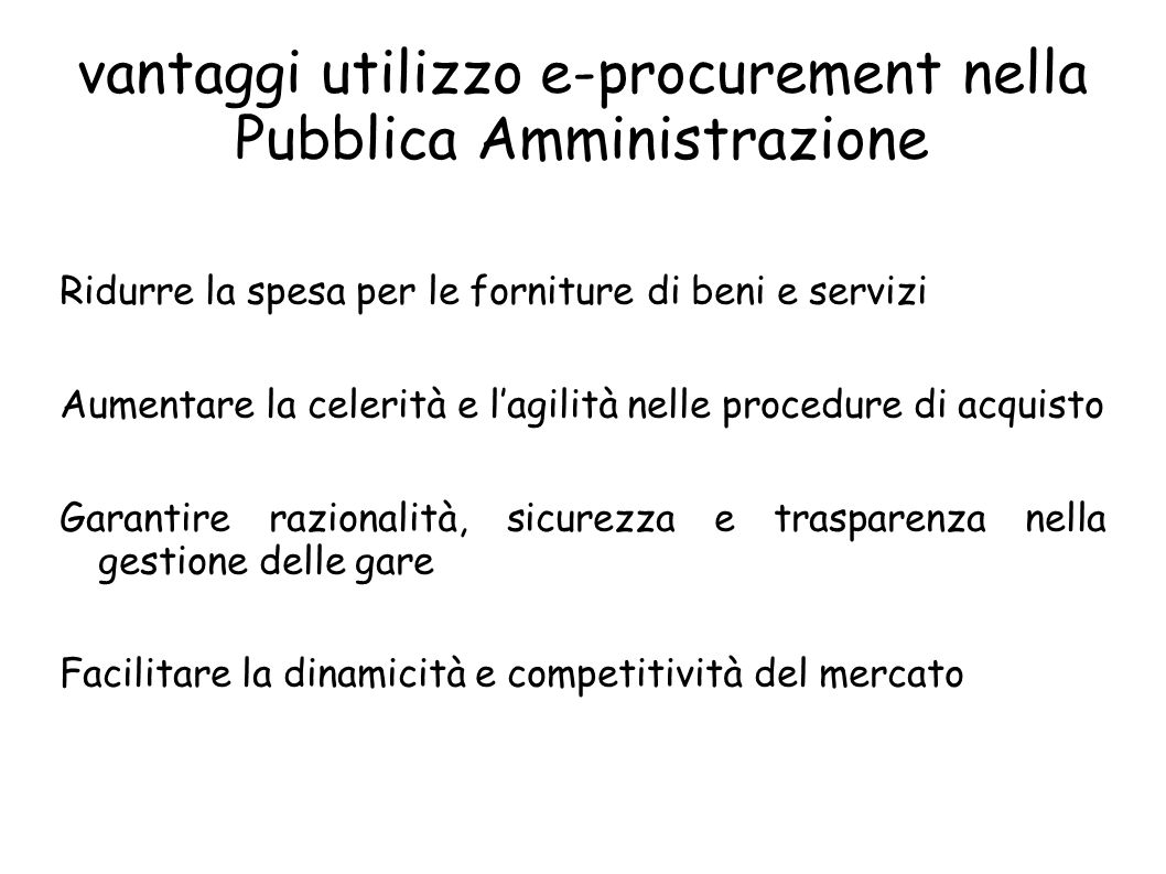 vantaggi utilizzo e-procurement nella Pubblica Amministrazione