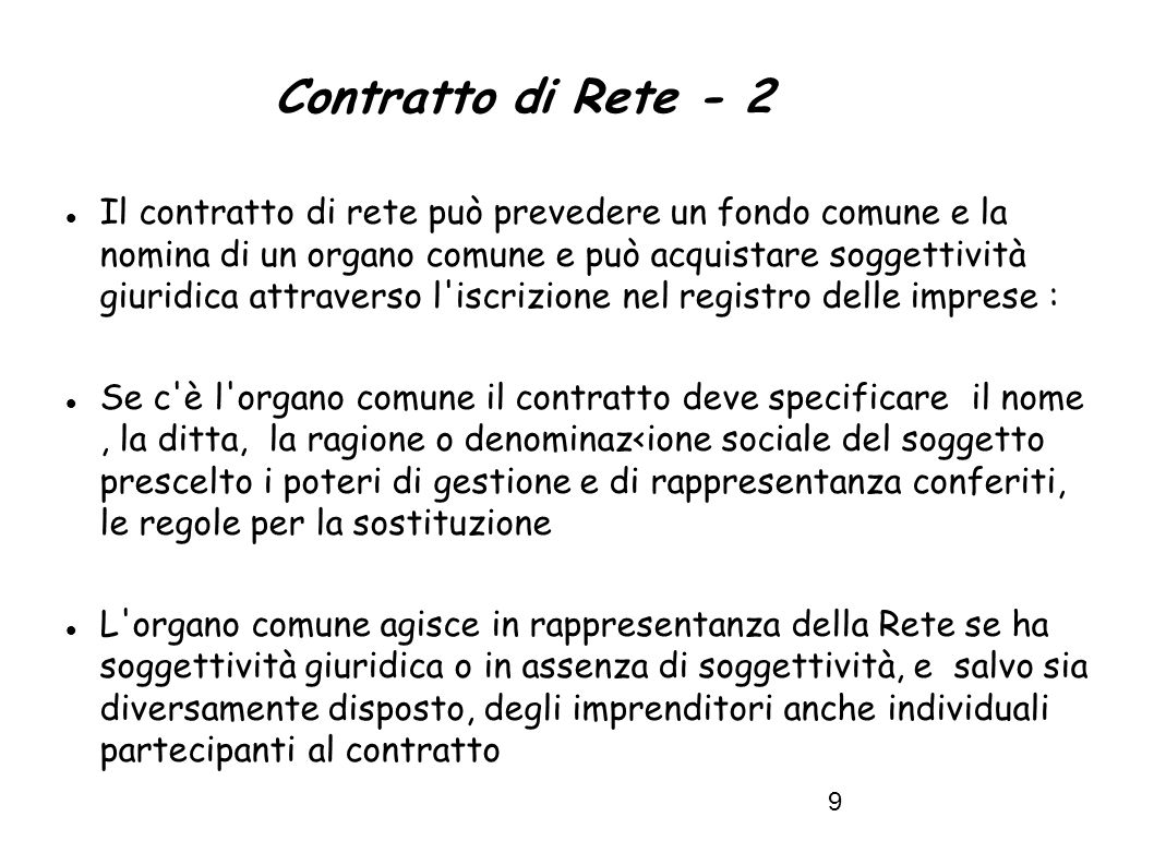 Contratto di Rete - 2