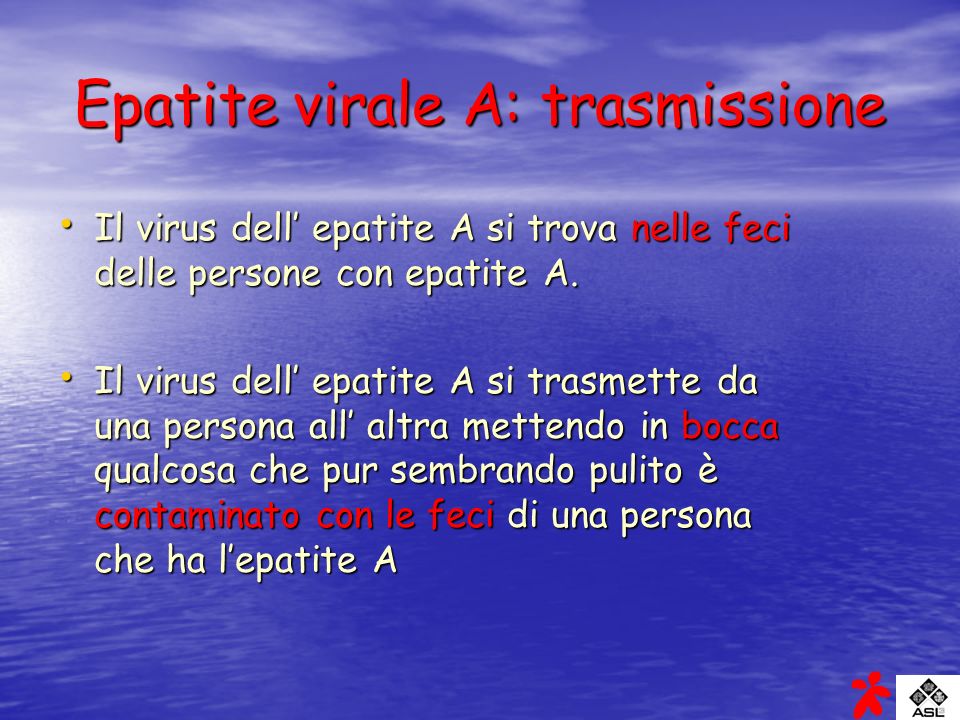 Epatite virale A: trasmissione