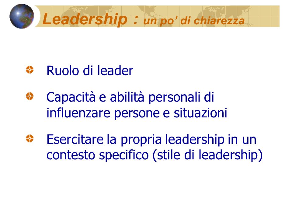 Leadership : un po’ di chiarezza