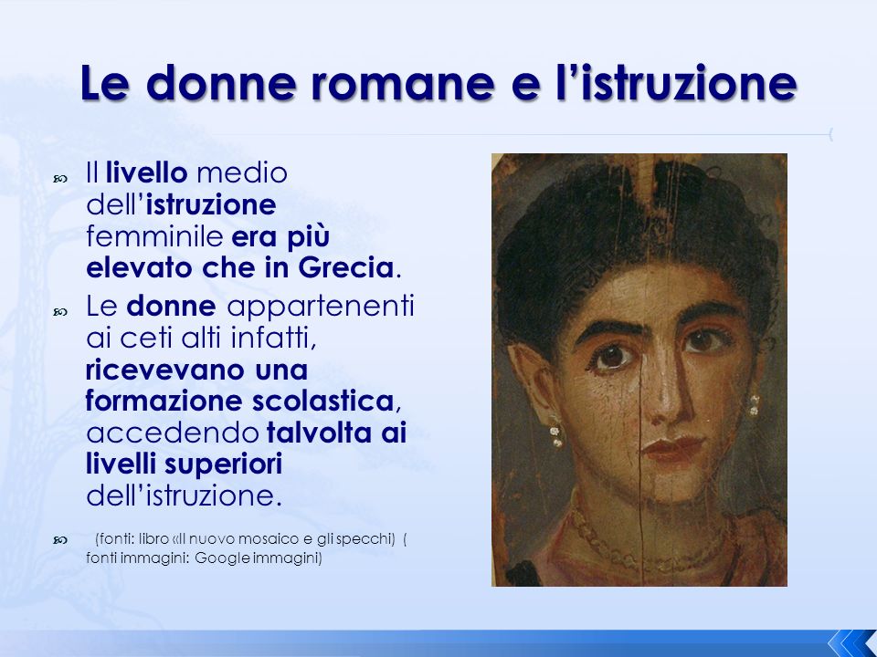 Le donne romane e l’istruzione
