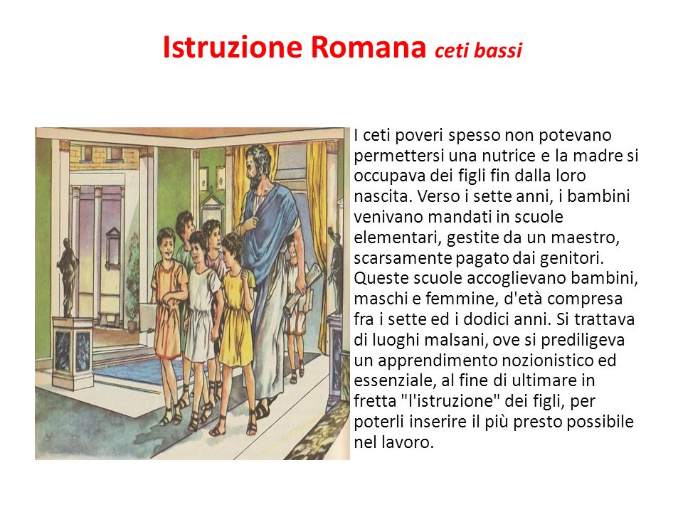 Istruzione Romana ceti bassi