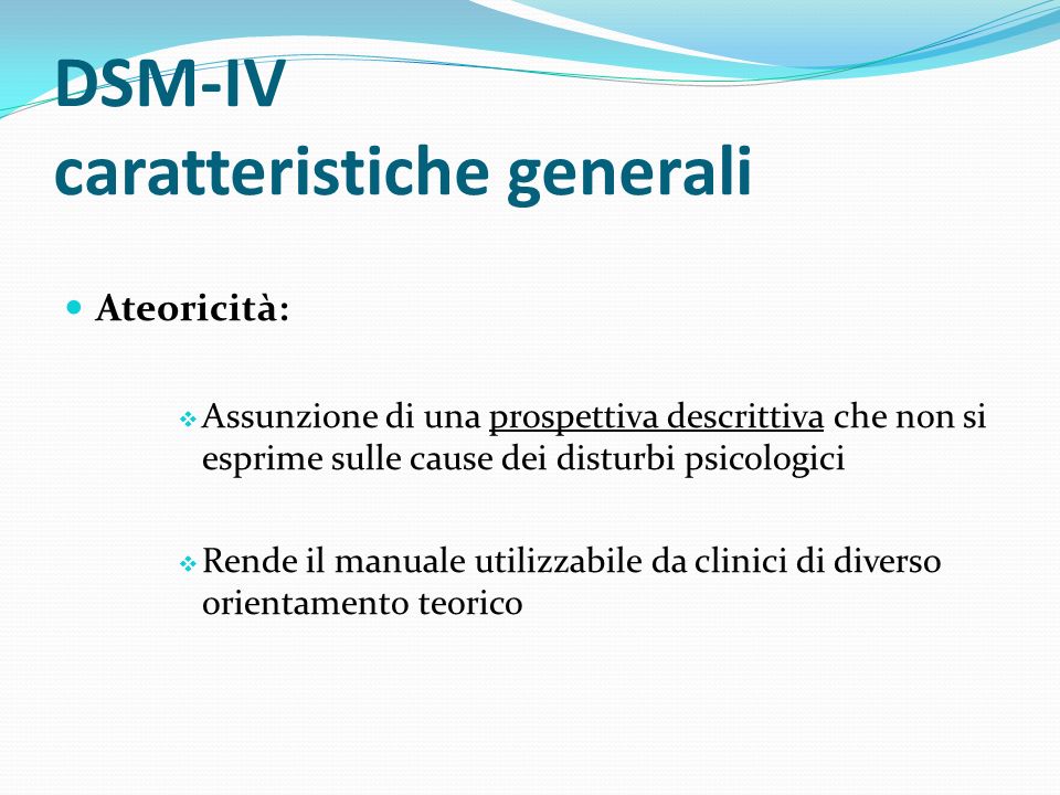 DSM-IV caratteristiche generali