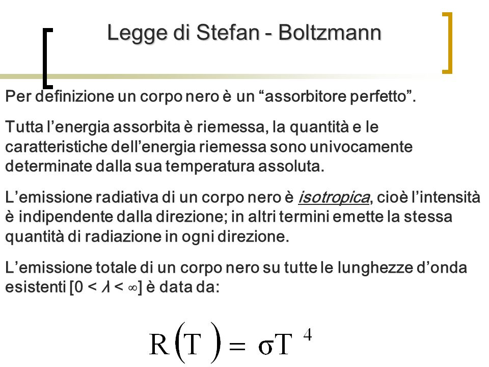 Legge di Stefan - Boltzmann