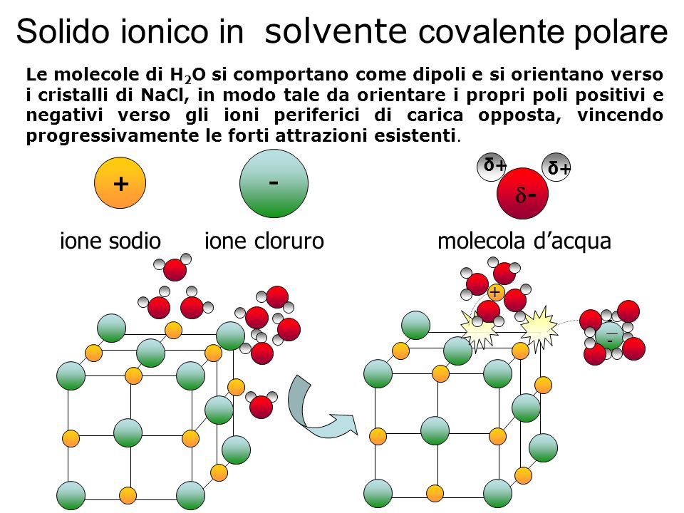 Solido ionico in solvente covalente polare