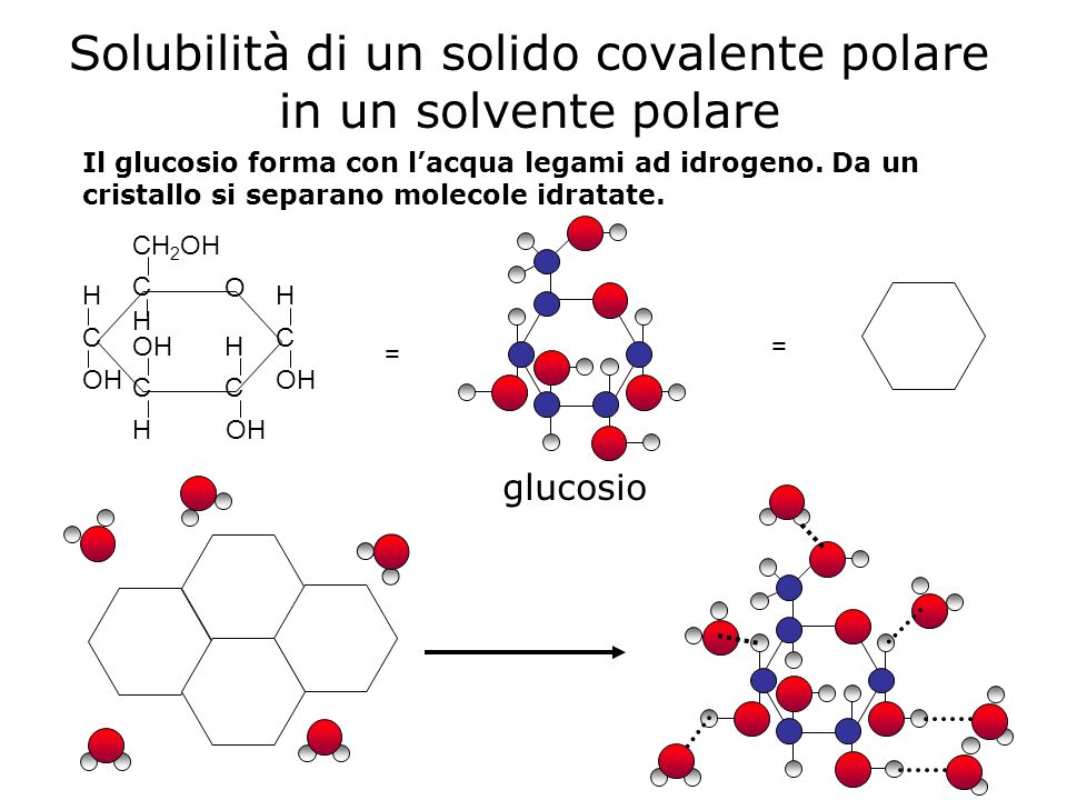 Solubilità di un solido covalente polare in un solvente polare