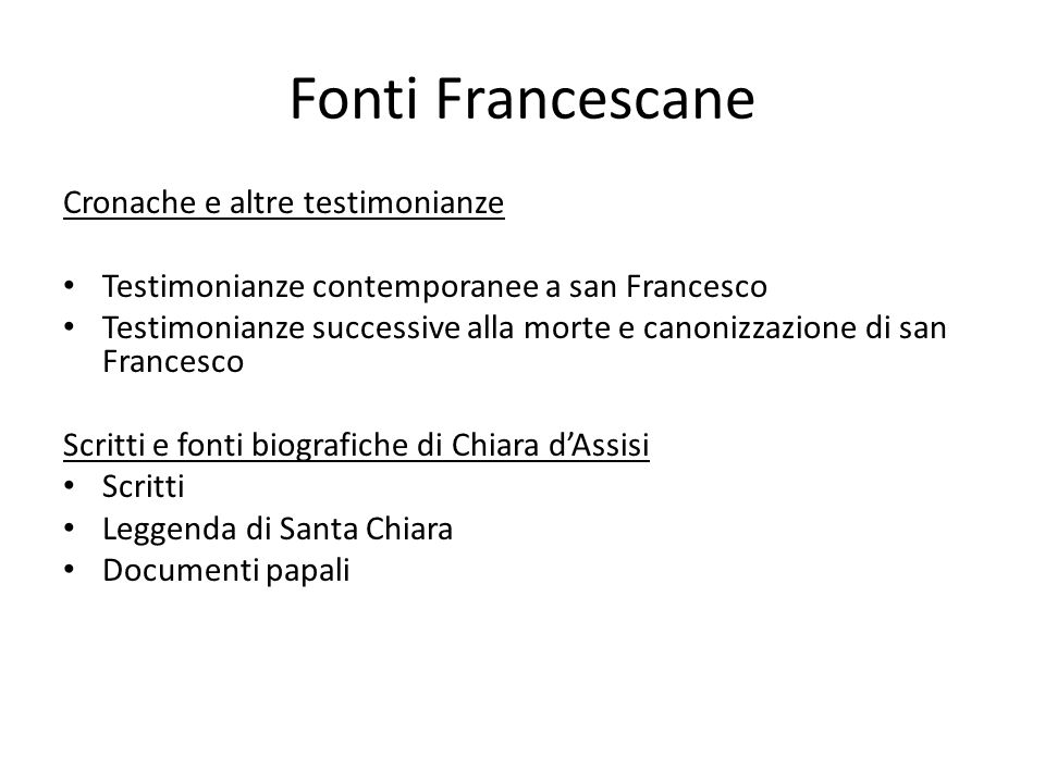 Fonti Francescane Cronache e altre testimonianze