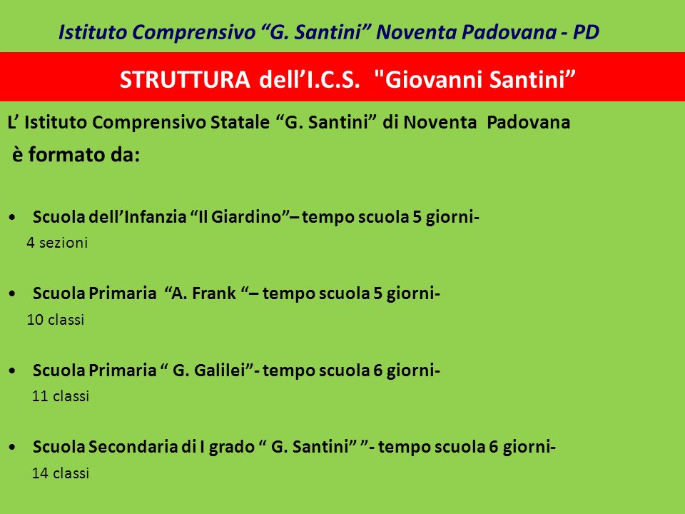 STRUTTURA dell’I.C.S. Giovanni Santini