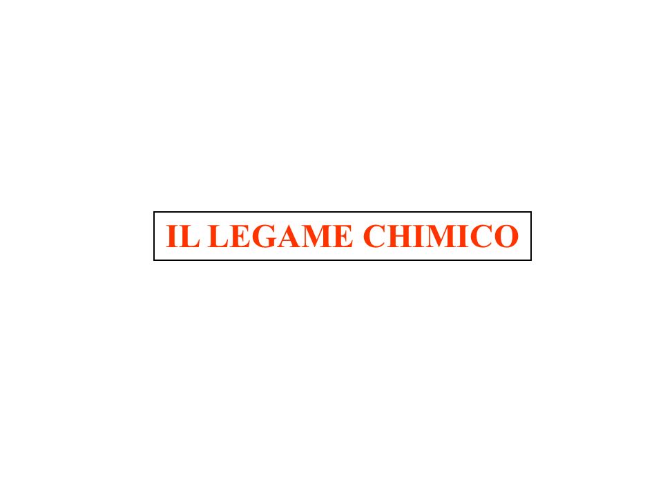 IL LEGAME CHIMICO