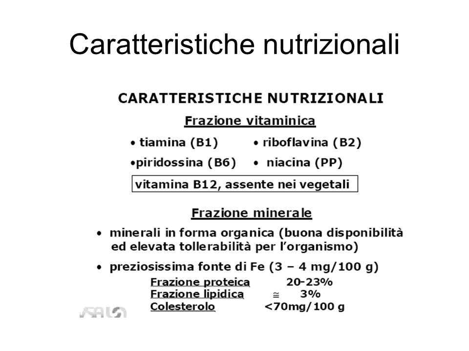 Caratteristiche nutrizionali