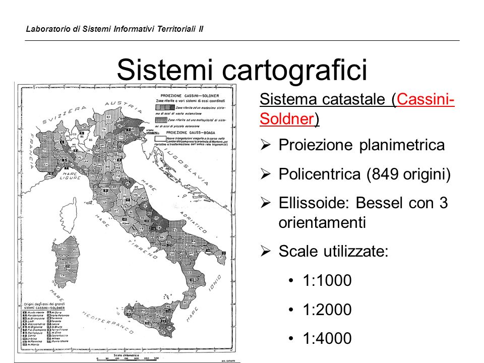 Sistemi cartografici Sistema catastale (Cassini-Soldner)