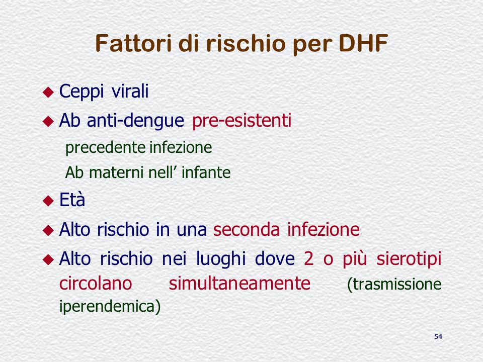 Fattori di rischio per DHF