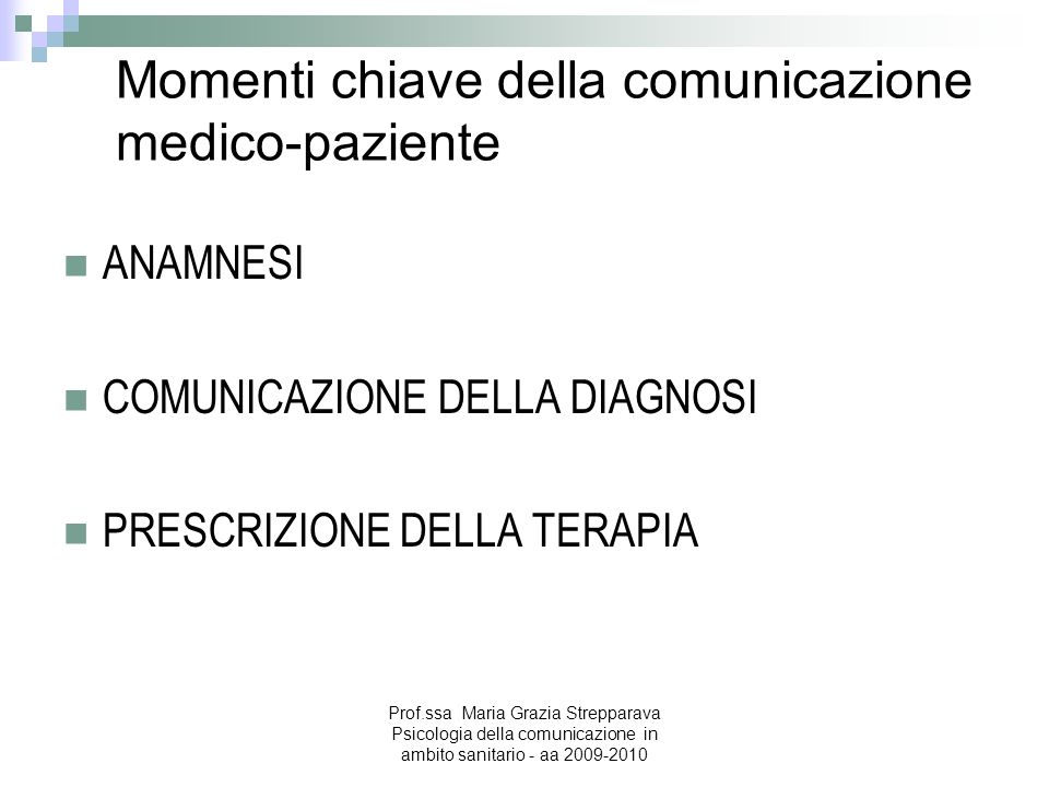 Momenti chiave della comunicazione medico-paziente