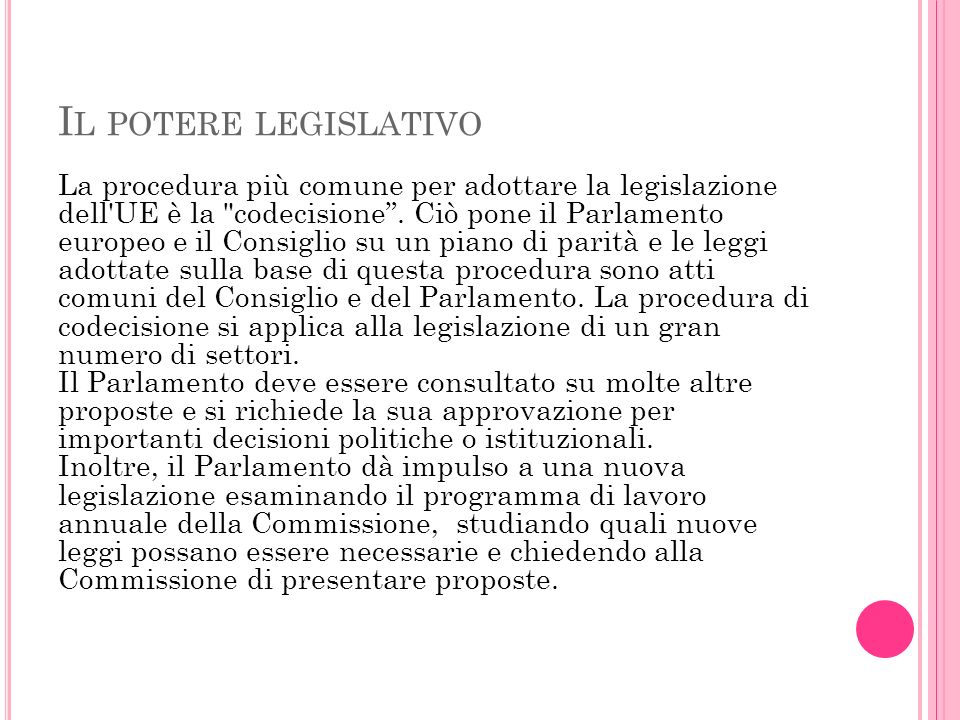 Il potere legislativo