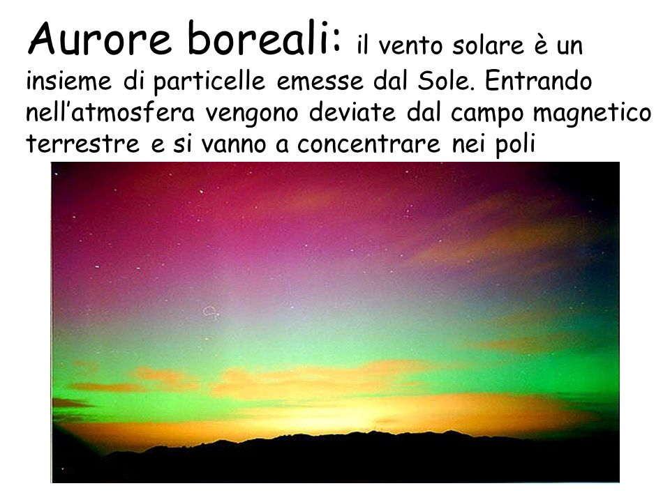 Aurore boreali: il vento solare è un insieme di particelle emesse dal Sole.