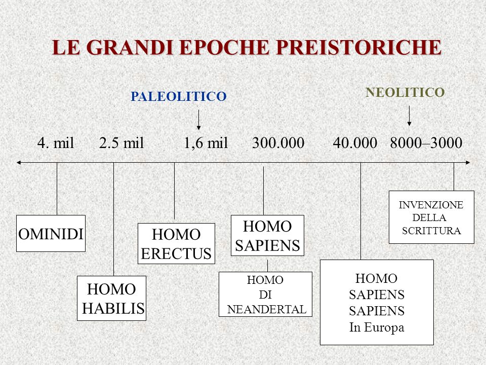 LE GRANDI EPOCHE PREISTORICHE
