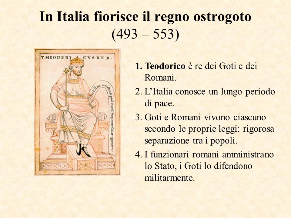 In Italia fiorisce il regno ostrogoto (493 – 553)