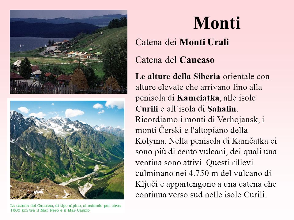 Monti Catena dei Monti Urali Catena del Caucaso