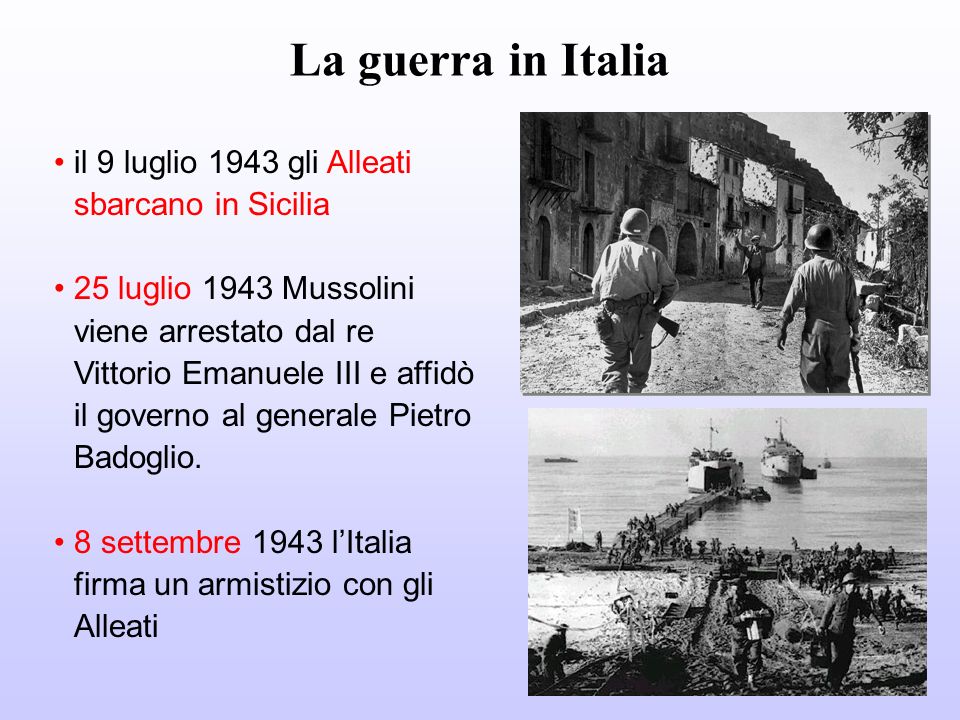 La guerra in Italia il 9 luglio 1943 gli Alleati sbarcano in Sicilia