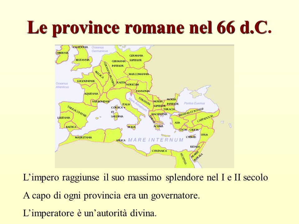 Le province romane nel 66 d.C.