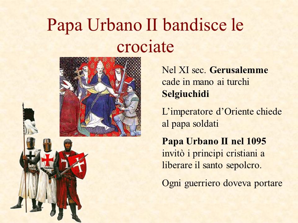 Papa Urbano II bandisce le crociate