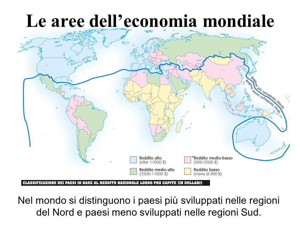 Le aree dell’economia mondiale