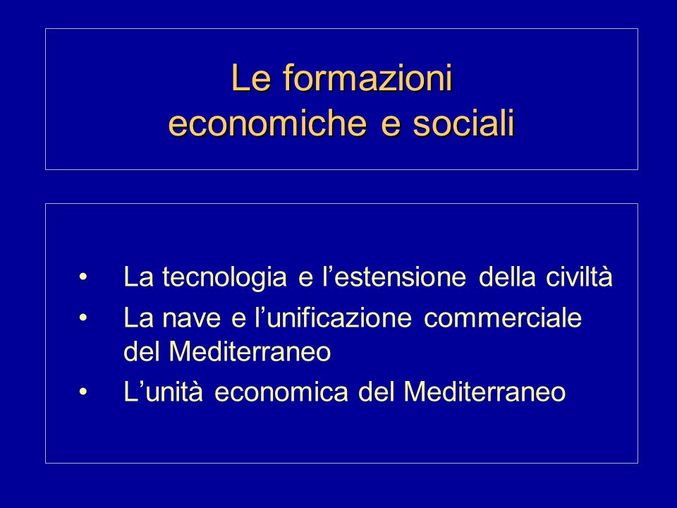Le formazioni economiche e sociali