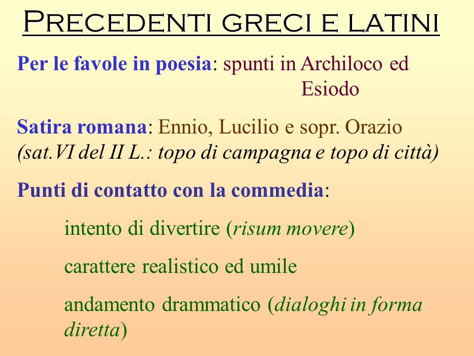 Precedenti greci e latini