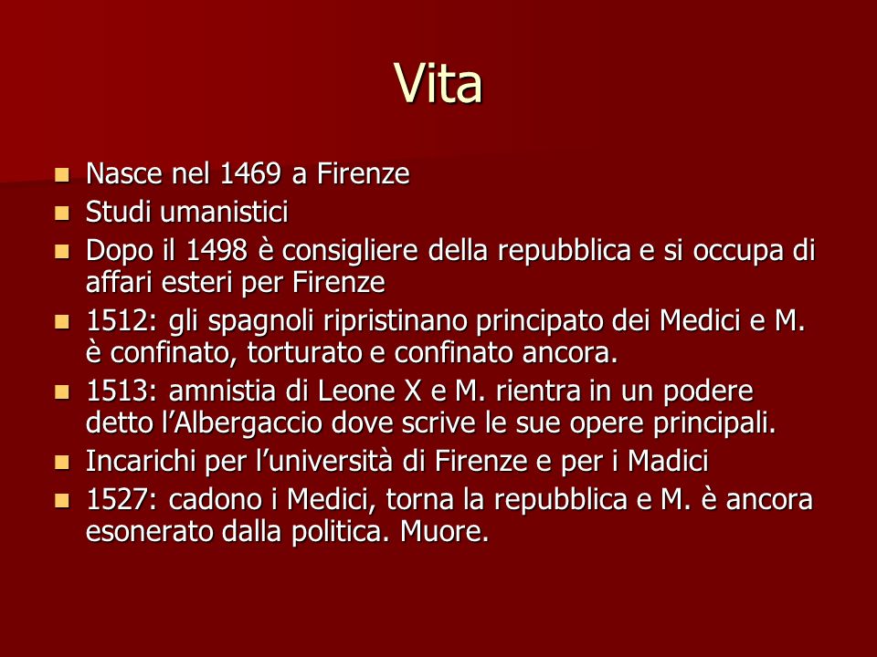 Vita Nasce nel 1469 a Firenze Studi umanistici
