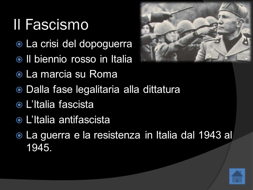 Il Fascismo La crisi del dopoguerra Il biennio rosso in Italia
