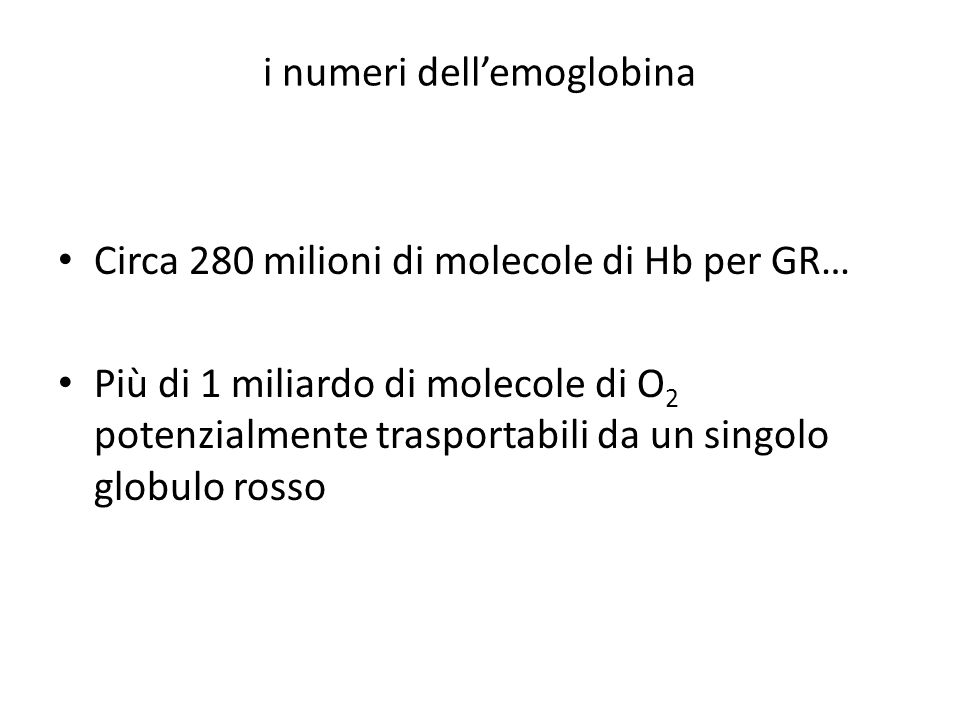 i numeri dell’emoglobina