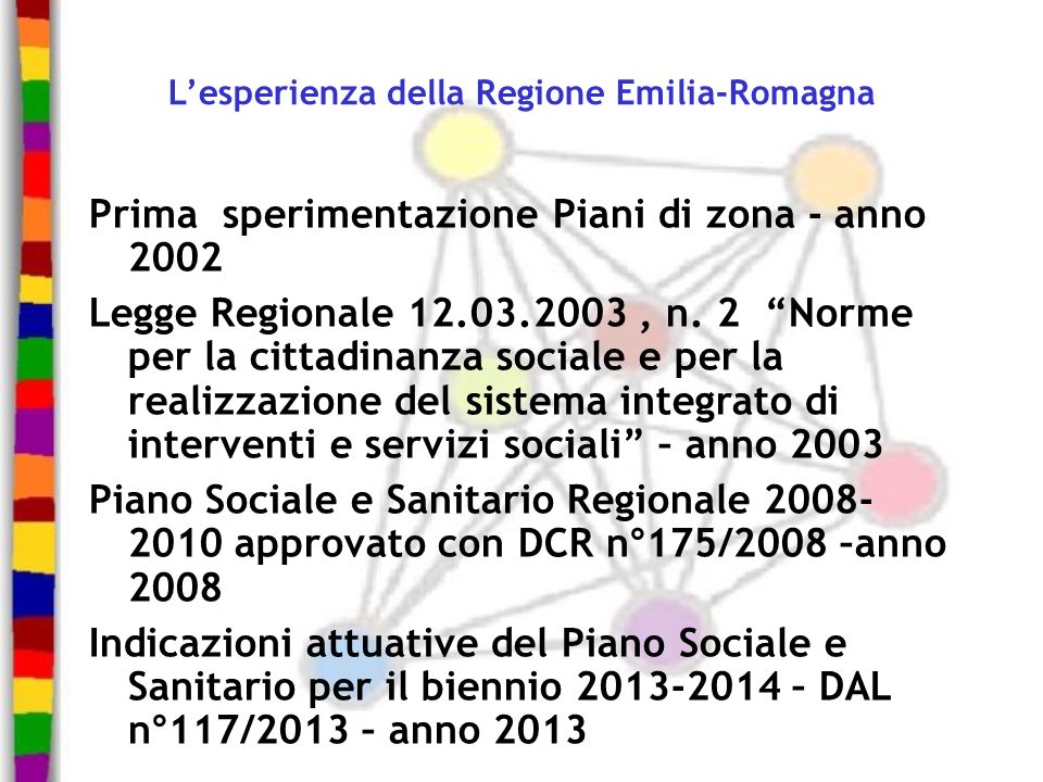 L’esperienza della Regione Emilia-Romagna