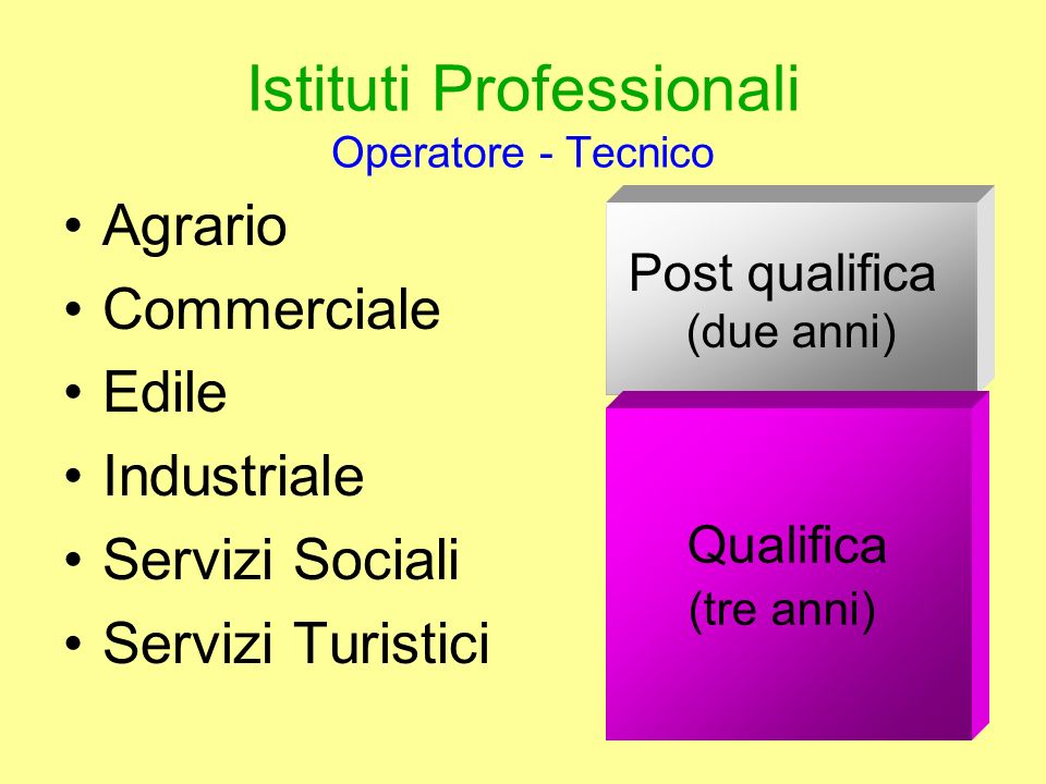 Istituti Professionali Operatore - Tecnico
