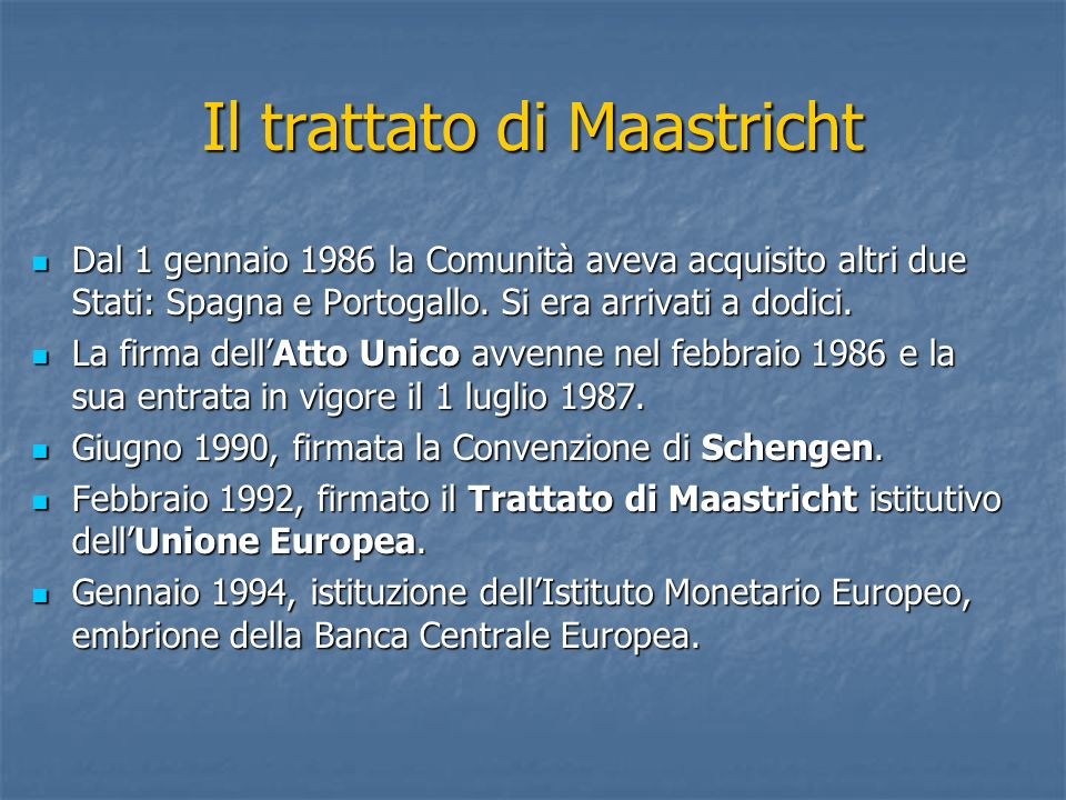 Il trattato di Maastricht