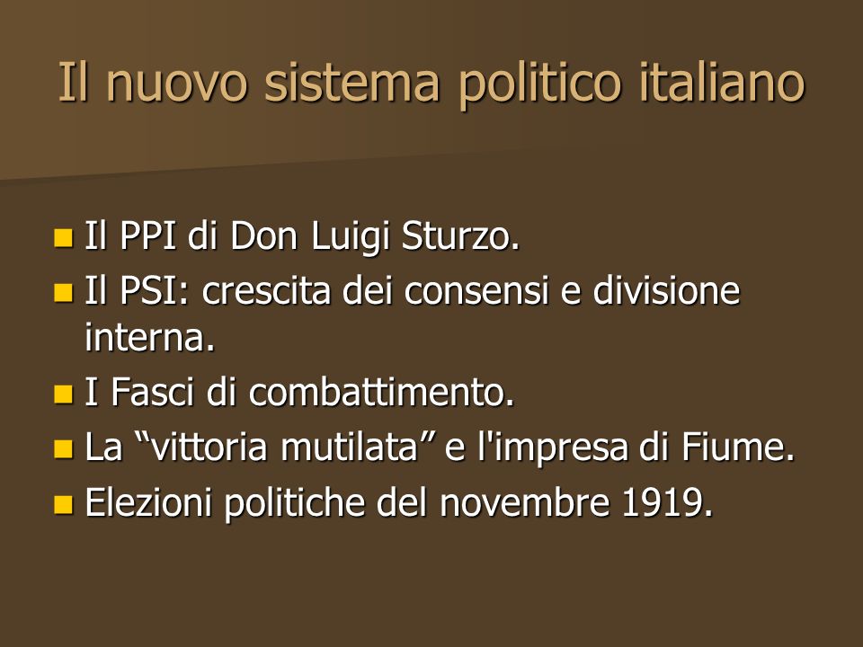 Il nuovo sistema politico italiano