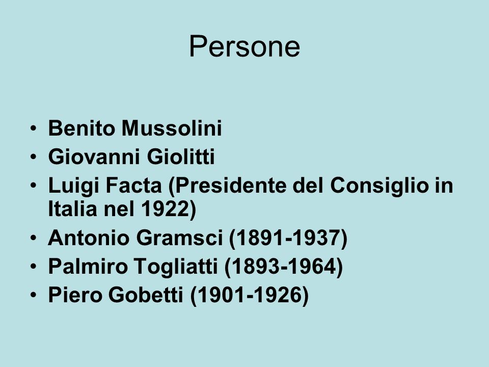 Persone Benito Mussolini Giovanni Giolitti