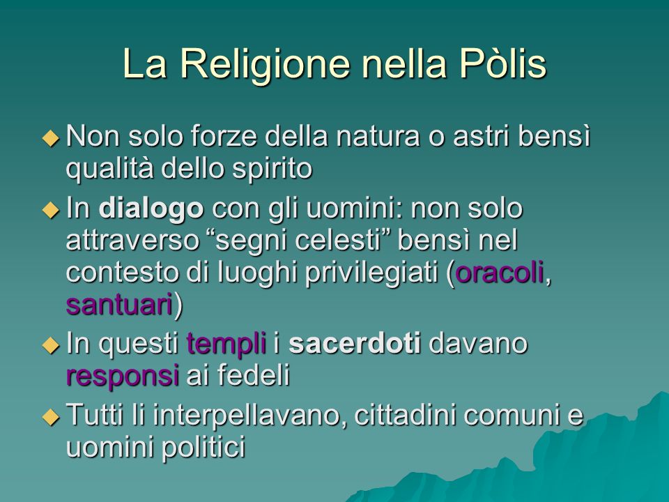 La Religione nella Pòlis