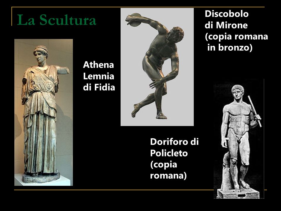 La Scultura Discobolo di Mirone (copia romana in bronzo) Athena Lemnia