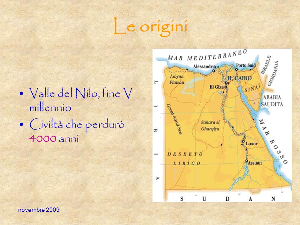 Le origini Valle del Nilo, fine V millennio