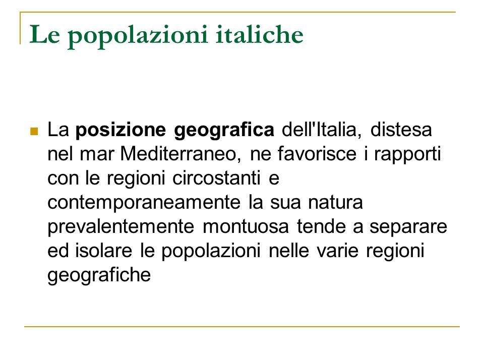 Le popolazioni italiche