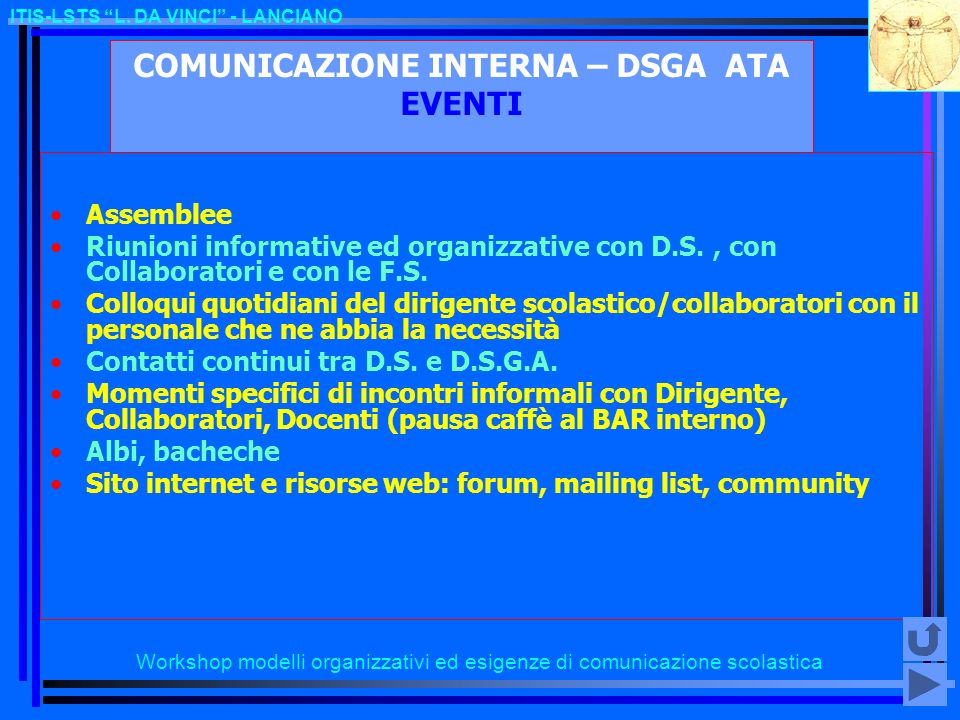 COMUNICAZIONE INTERNA – DSGA ATA EVENTI